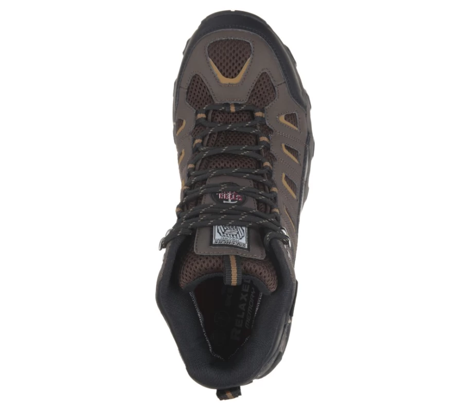 SKECHERS Men's Dark Brown Bixford St Work Boots - Blais Style