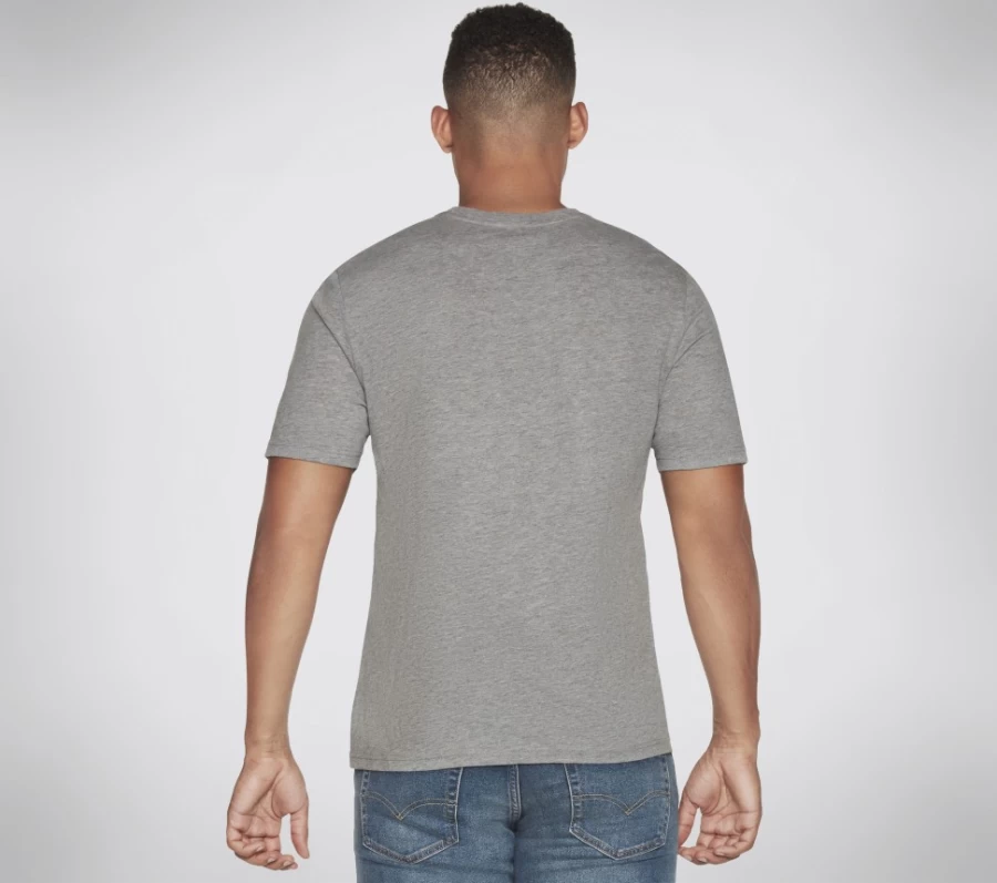 SKECHERS Men's Live Free Tee - Light Gray Relaxed Fit Casual T-Shirt