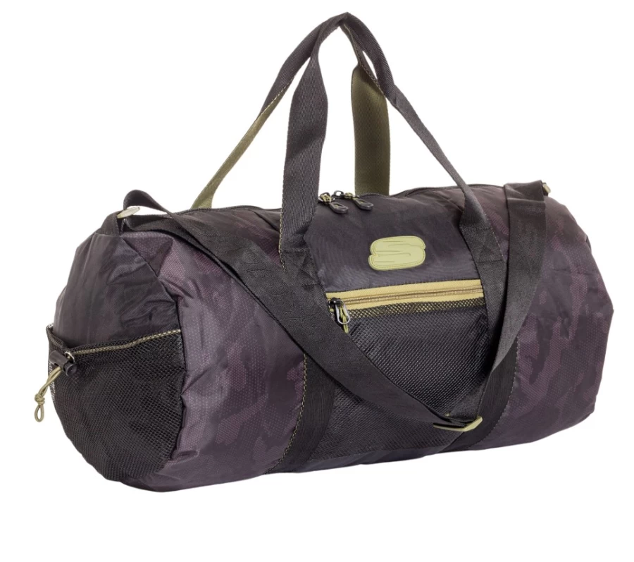 SKECHERS Men's Camouflage Circular Duffel Bag - Sporty Travel & Gym Accessory