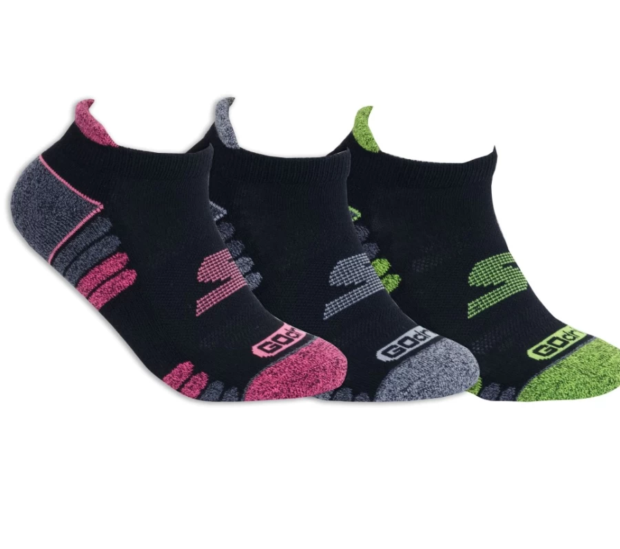 SKECHERS Women's Black Heathered Performance Socks - 3 Pack for Comfort & Durability