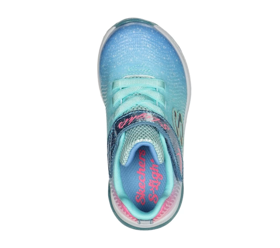 SKECHERS Kids' S-Lights Hyper Brights Sneakers in Aqua/Multi - Light-Up Shoes for Boys & Girls