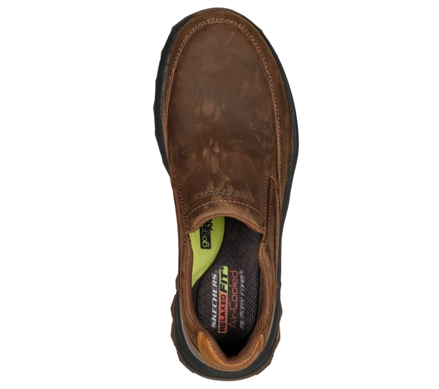 SKECHERS Men's Relaxed Fit Zeller - Carther Brown Casual Shoes