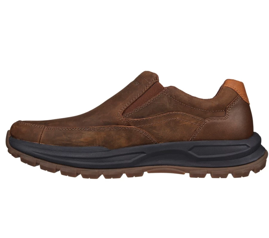 SKECHERS Men's Relaxed Fit Zeller - Carther Brown Casual Shoes