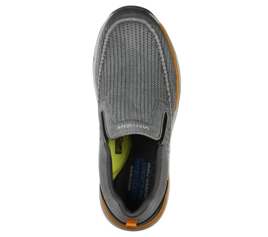 SKECHERS Men's Relaxed Fit Edlow Sneakers in Charcoal - Remaxed Comfort & Style