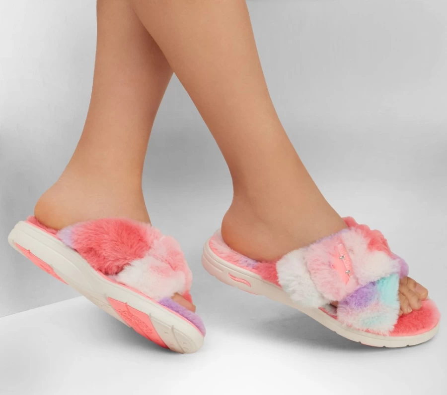 SKECHERS Women's Arch Fit Lounge Sneakers in Pink & Multi - Go Lounge Excite Comfort Walking Shoes