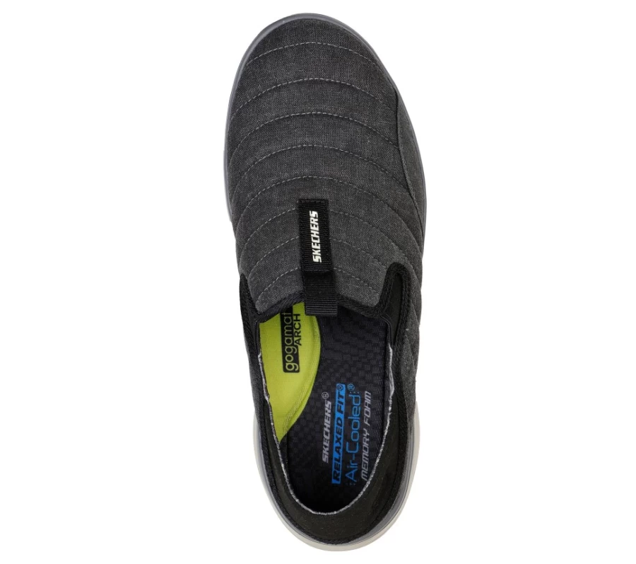 SKECHERS Men's Relaxed Fit Glassell - Milroy Sneakers in Black / Charcoal
