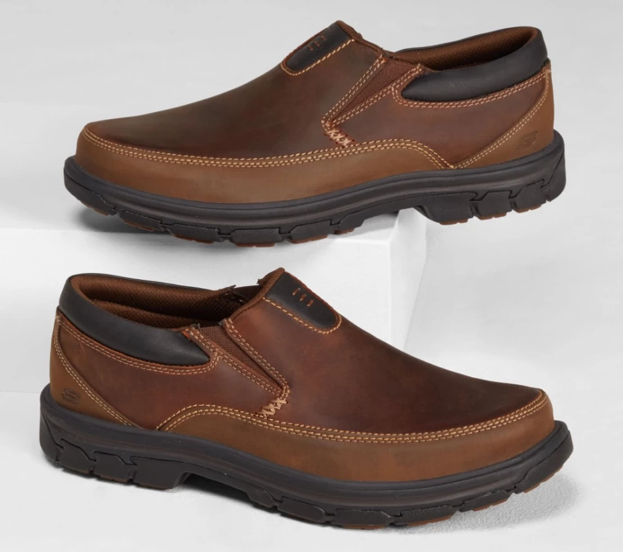 SKECHERS Men's Relaxed Fit Brown Segment - The Search Casual Shoes