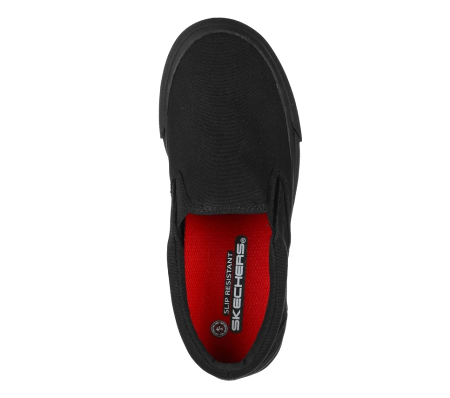 SKECHERS Women's Delvee Sr Work Shoes in Black - Comfortable & Durable Slip-Resistant Footwear