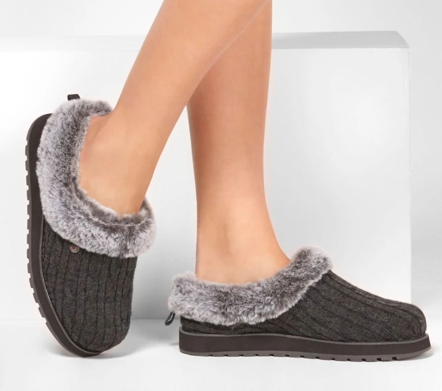 SKECHERS Women's Charcoal Ice Angel - Bobs Keepsakes Comfortable Sneakers