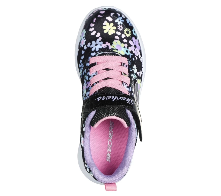SKECHERS Kids' Daisy Fun Sneakers - Black & Multi Color Microspec Design